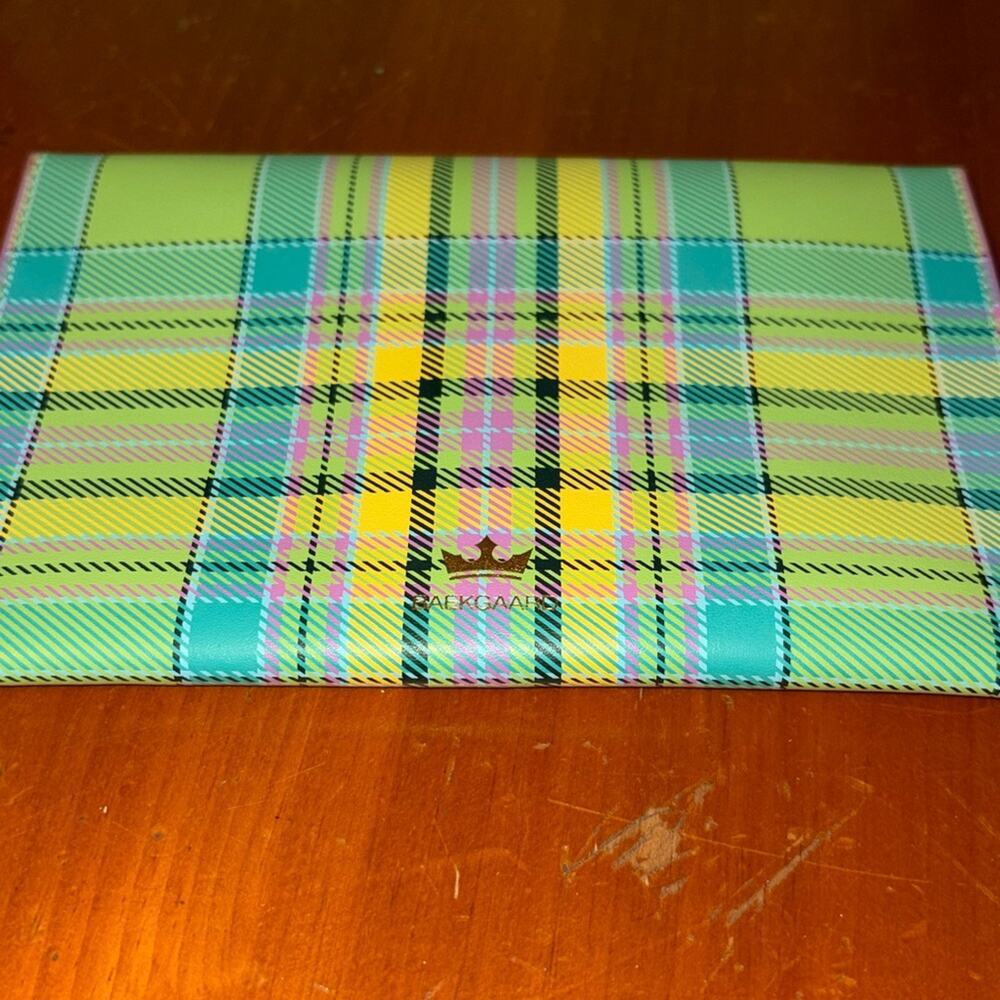 Baekgaard Pastel Green Leather Boxed Tote Clueless Acedemia Hardside Plaid - Picture 7 of 8